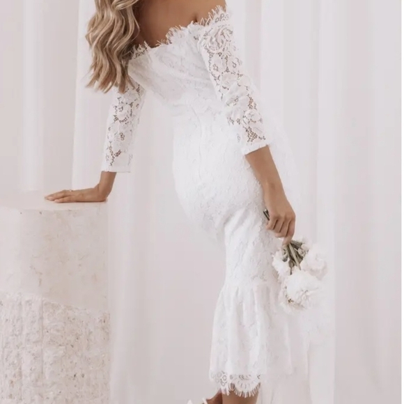 NWT Petal & Pup White Lace Long Sleeve Dress Size Small - Picture 3 of 12